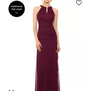 Betsy & Adam Deep Burgundy Maxi Dress